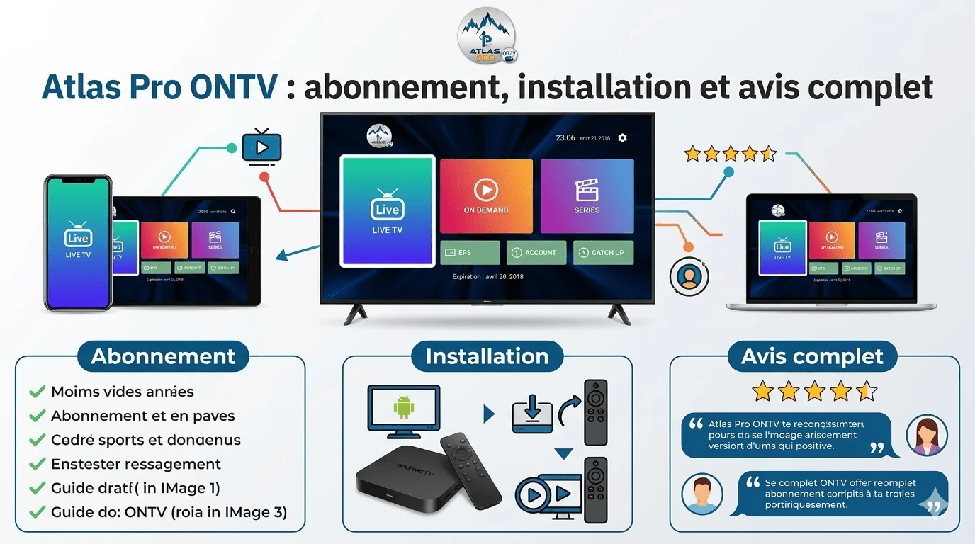 interface application Atlas Pro ONTV streaming TV